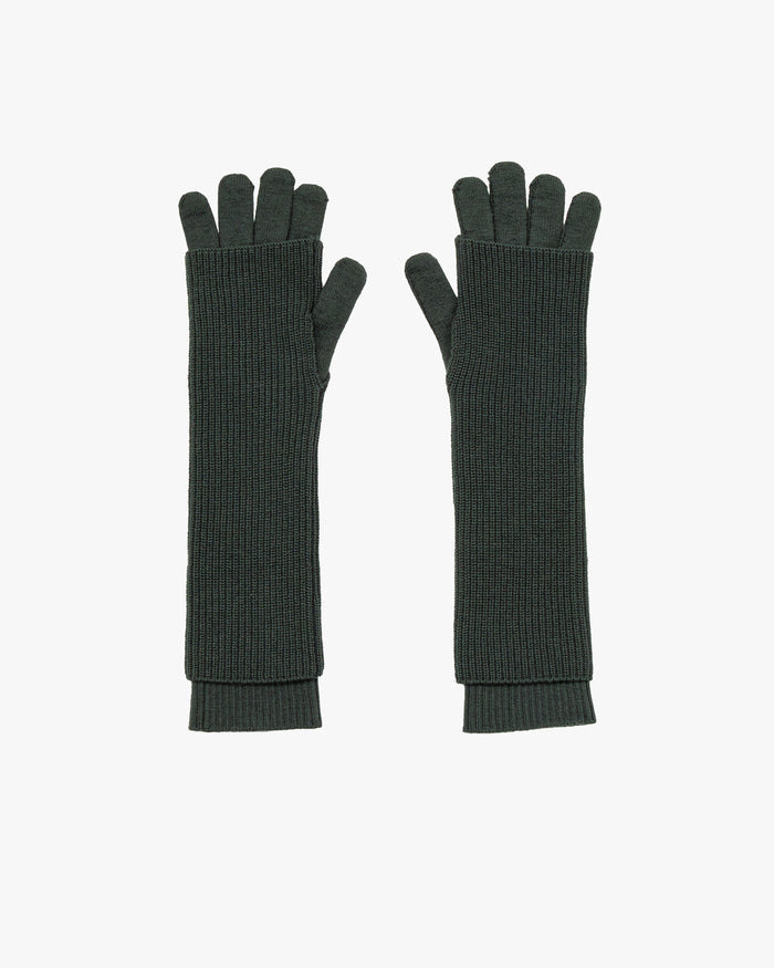 -SALE- Mercerized Fine Wool Knit Layered Gloves