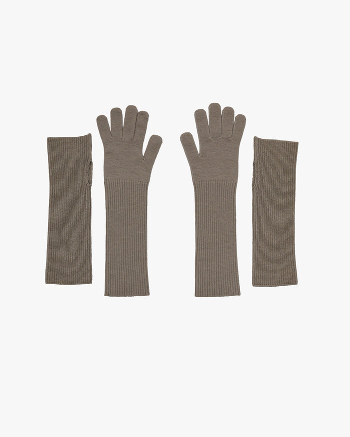 -SALE- Mercerized Fine Wool Knit Layered Gloves