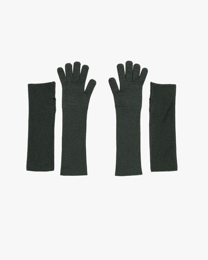 -SALE- Mercerized Fine Wool Knit Layered Gloves