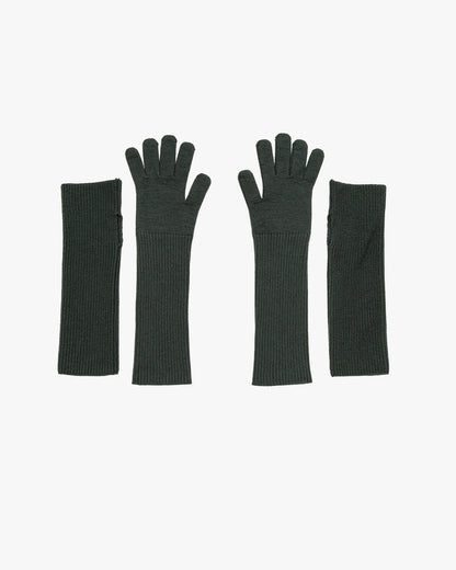 -SALE- Mercerized Fine Wool Knit Layered Gloves